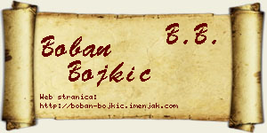 Boban Bojkić vizit kartica